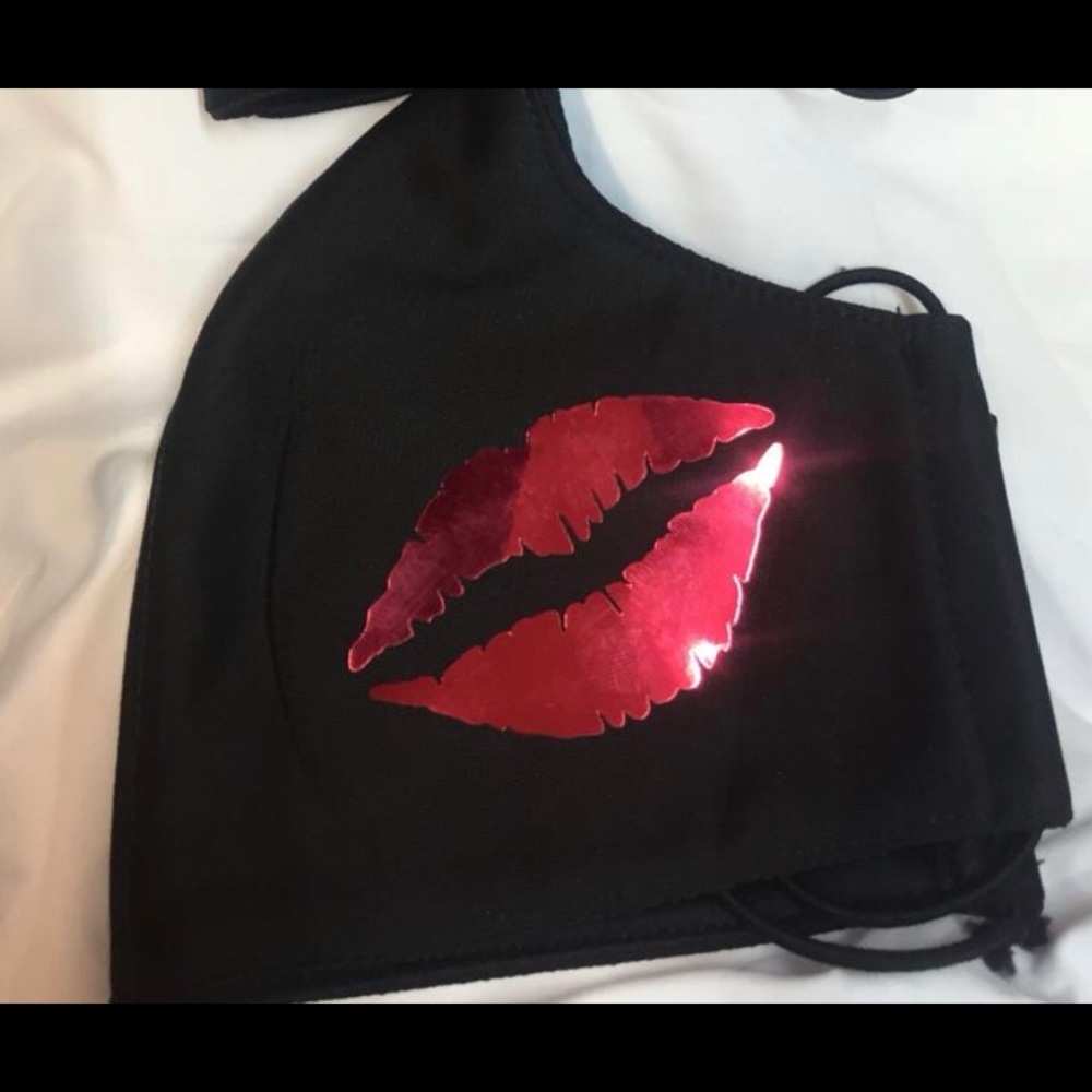 Red Lips Face Mask Black Sexy and Comfortable